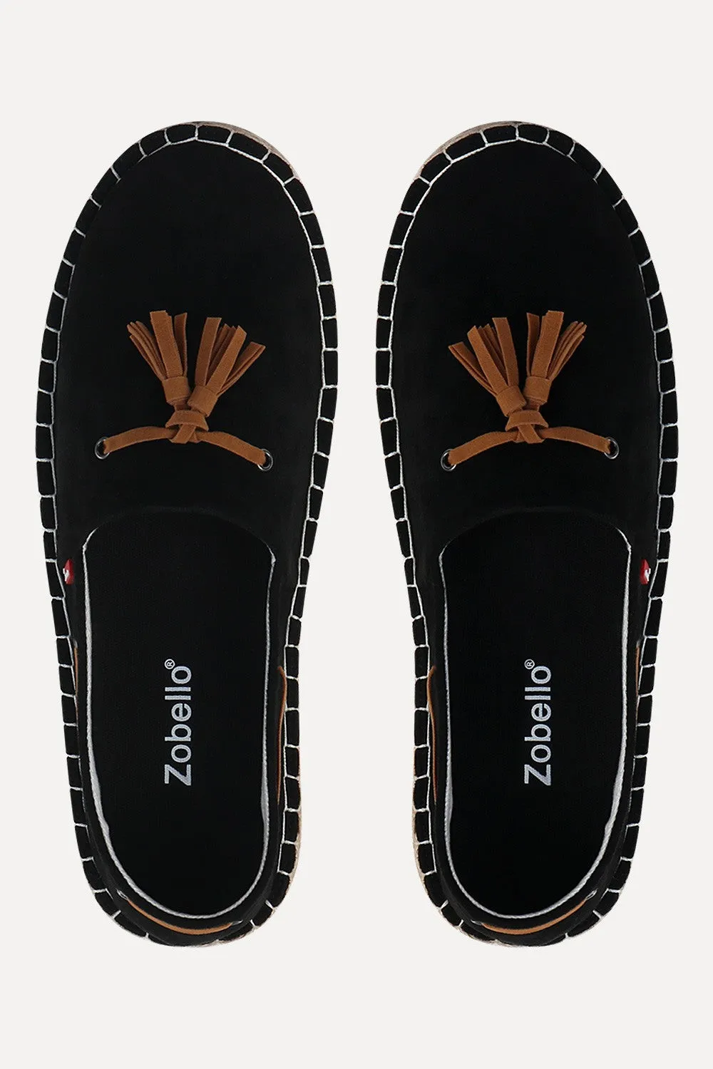 Black Suede Tassel Espadrilles