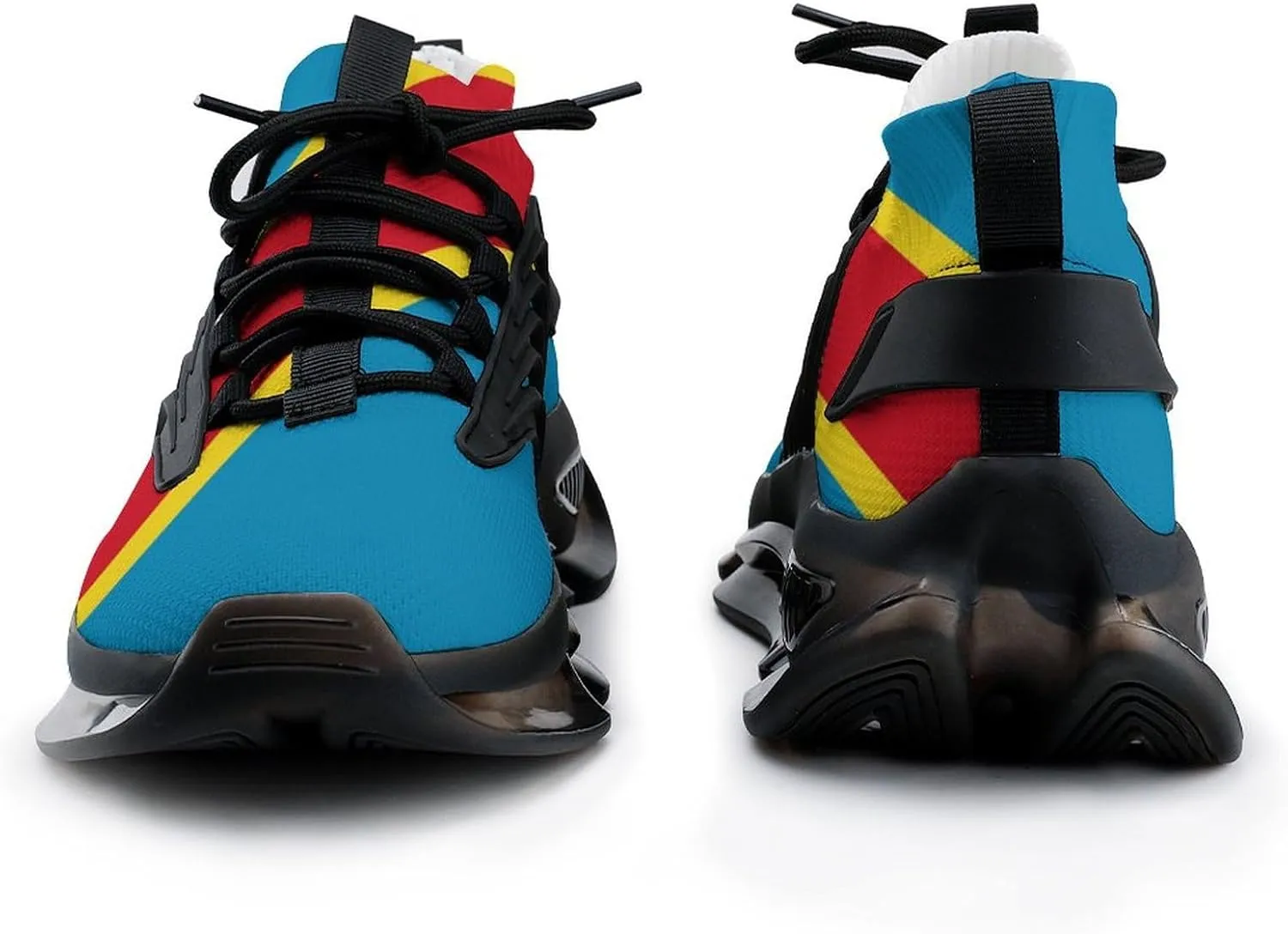 Democratic Republic of Congo Mens Running Shoes Lightweight Walking Tennis Shoes Soft Soled Elastic Cushion Basketball Shoes