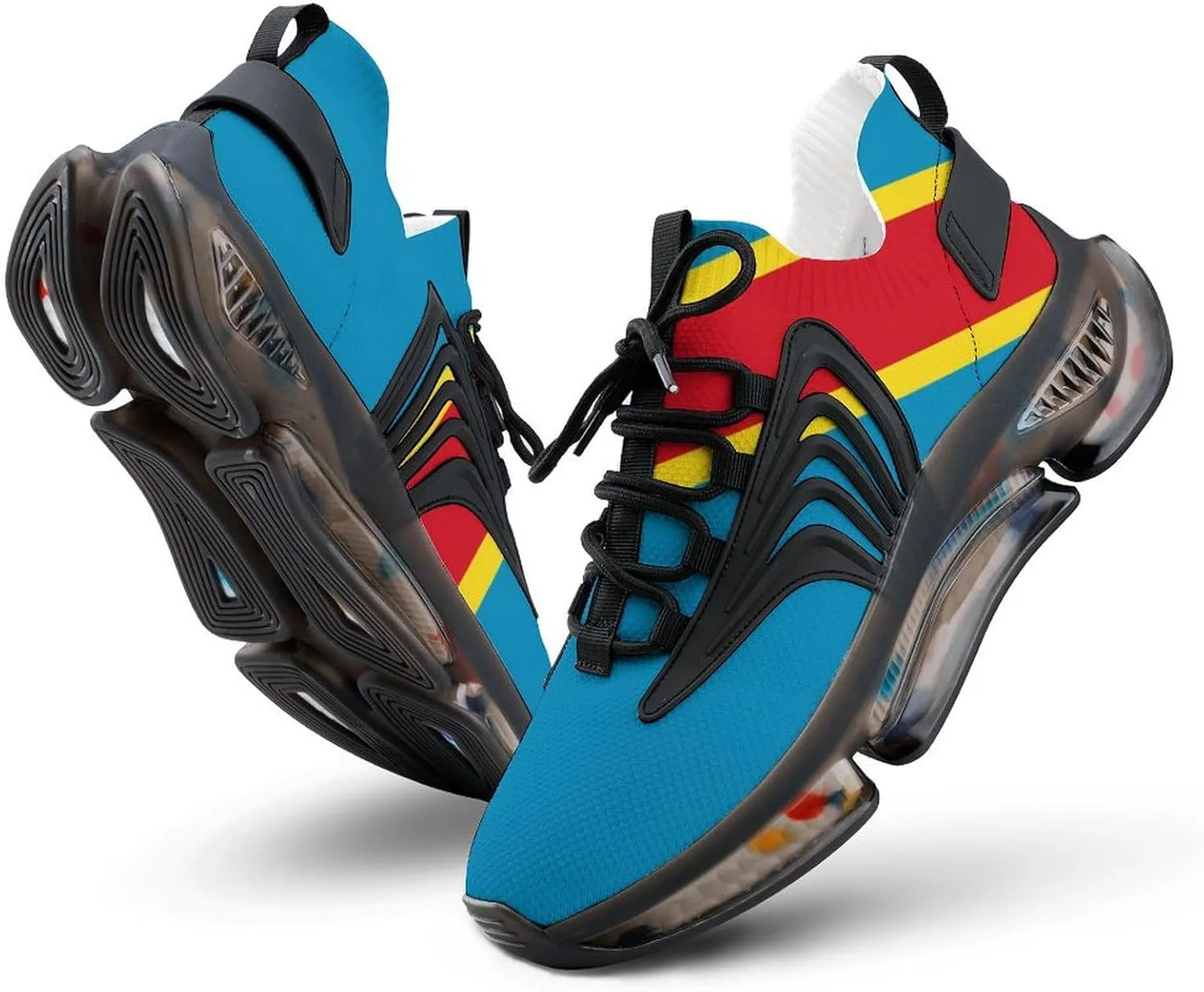 Democratic Republic of Congo Mens Running Shoes Lightweight Walking Tennis Shoes Soft Soled Elastic Cushion Basketball Shoes
