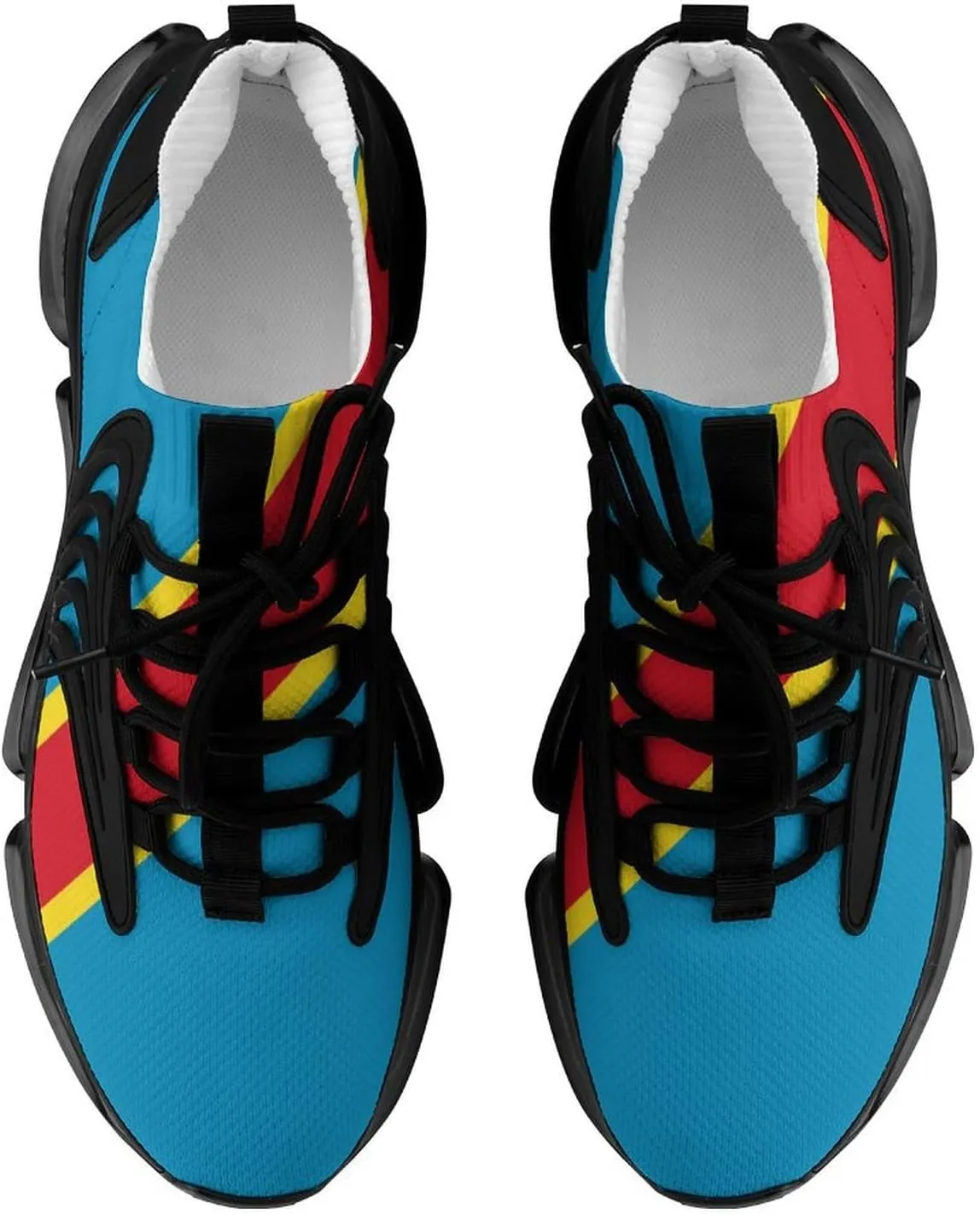 Democratic Republic of Congo Mens Running Shoes Lightweight Walking Tennis Shoes Soft Soled Elastic Cushion Basketball Shoes