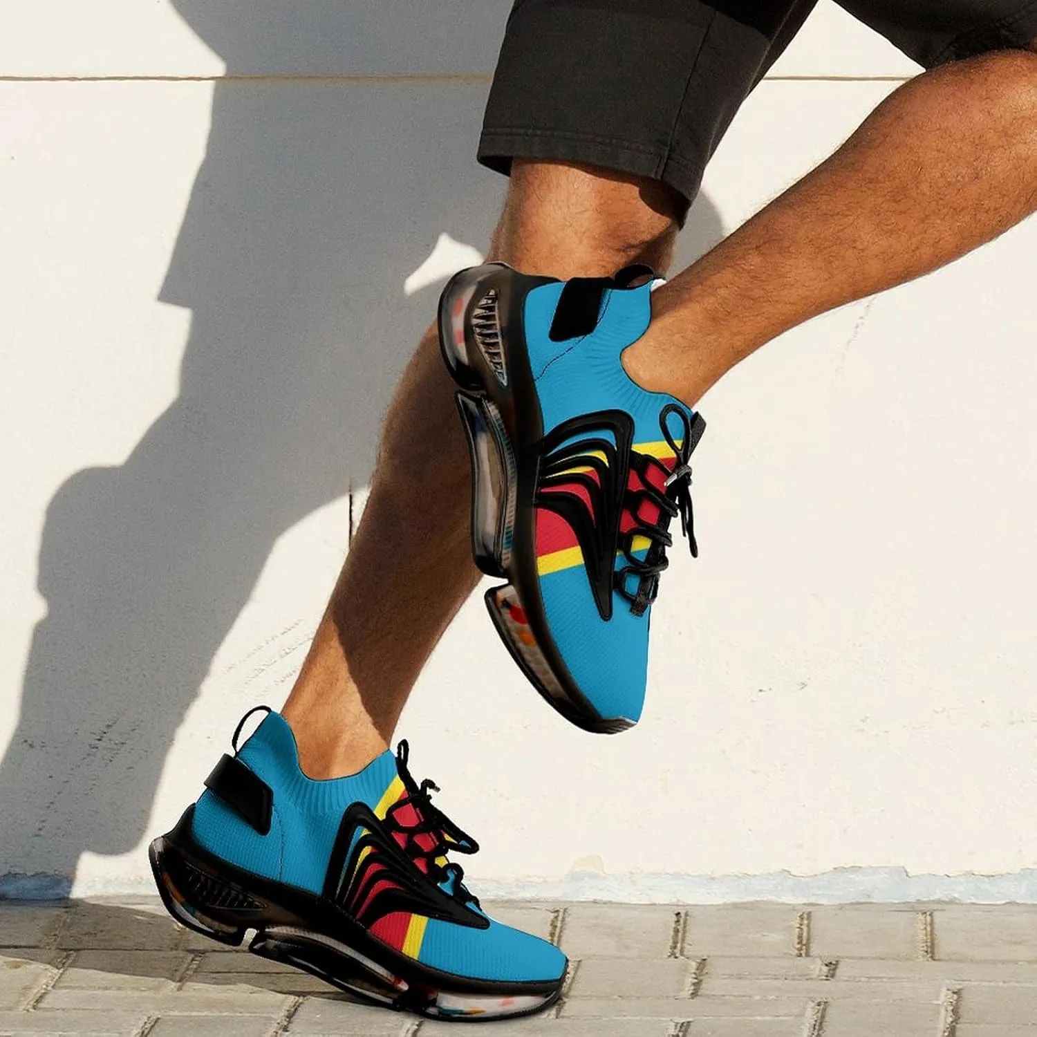 Democratic Republic of Congo Mens Running Shoes Lightweight Walking Tennis Shoes Soft Soled Elastic Cushion Basketball Shoes