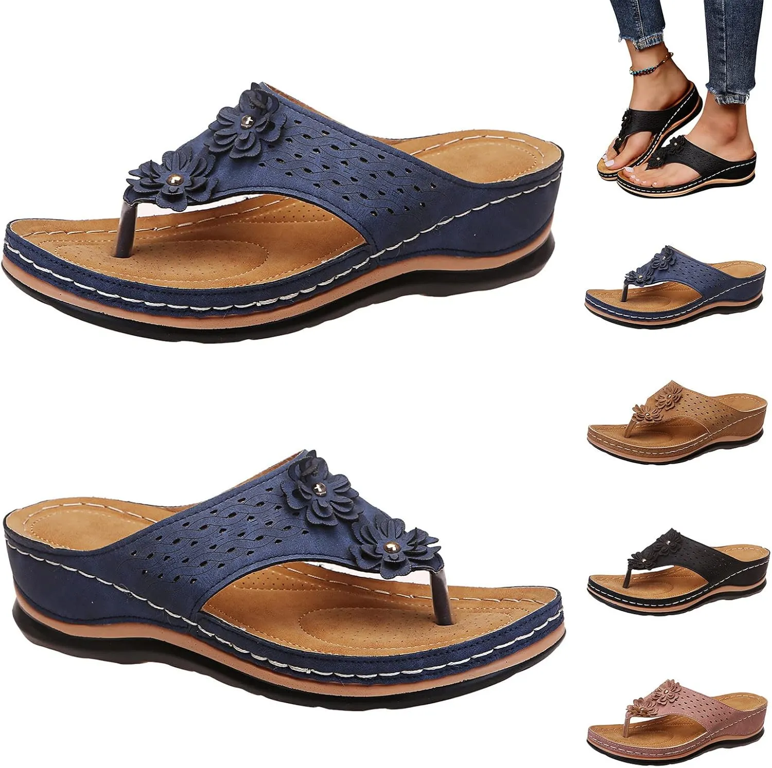 Flip Flops Comfortable Summer Beach Thong Sandals Arch Support Sandals Women's Women Indoor and Outdoor Flip Flop