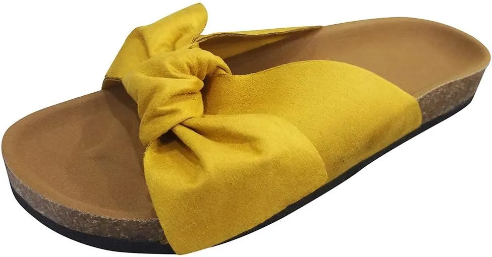 Gibobby Platform Sandals for Women Summer,Womens Bows Flip Flops Flat Sandals Anti-Slip Casual Beach Thong Slipper