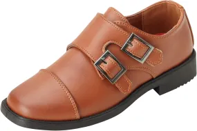 Josmo Boys Dress Shoes  Hook and Loop Double Monk Strap Cap Toe Oxford Loafers (Little Kid/Big Kid)