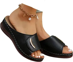 Lausiuoe Orthopedic Sandals For Women Arch Support Walking Sandals Orthotic Slippers Comfort Flip Flops Dressy Summer Slides