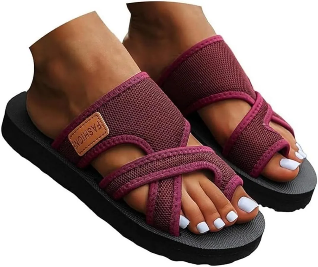 Lausiuoe Orthopedic Sandals For Women Arch Support Walking Sandals Slides Comfortable Orthotic Slippers Flip Flops Sandalias