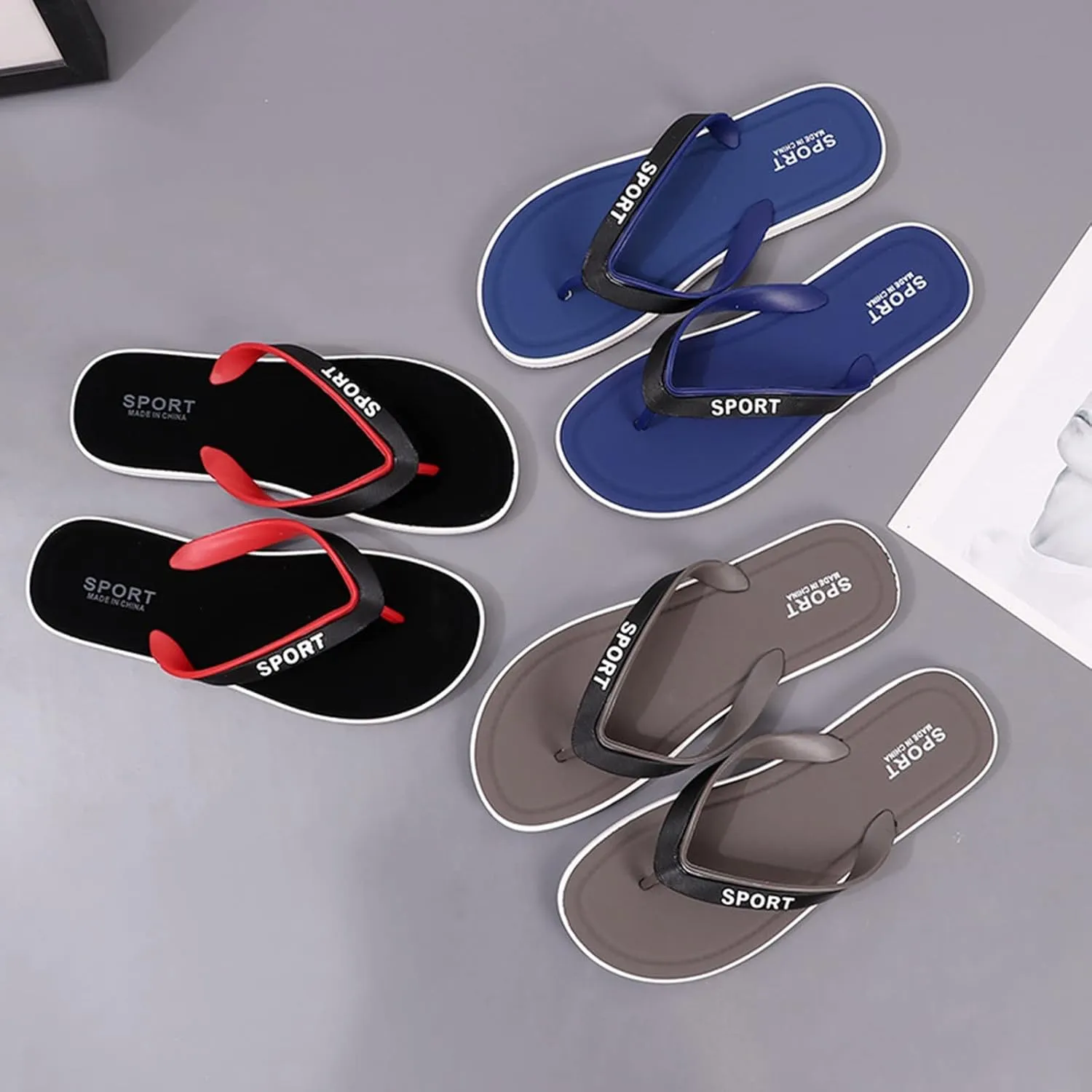 Men Shoes Fashion Beach Flip Flops Flat Toe Sandwich Beach Flip Flops for Men Disposable for