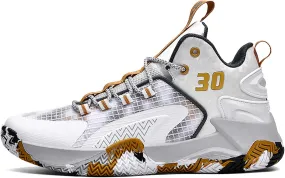 Mens and Womens White Basketball Sneakers Mid Top Lace Up Running Shoes Wear Resistant and Durable Outdoor Travel Shoes Comfortable and Breathable Casual Sneakers Skateboarding Shoes