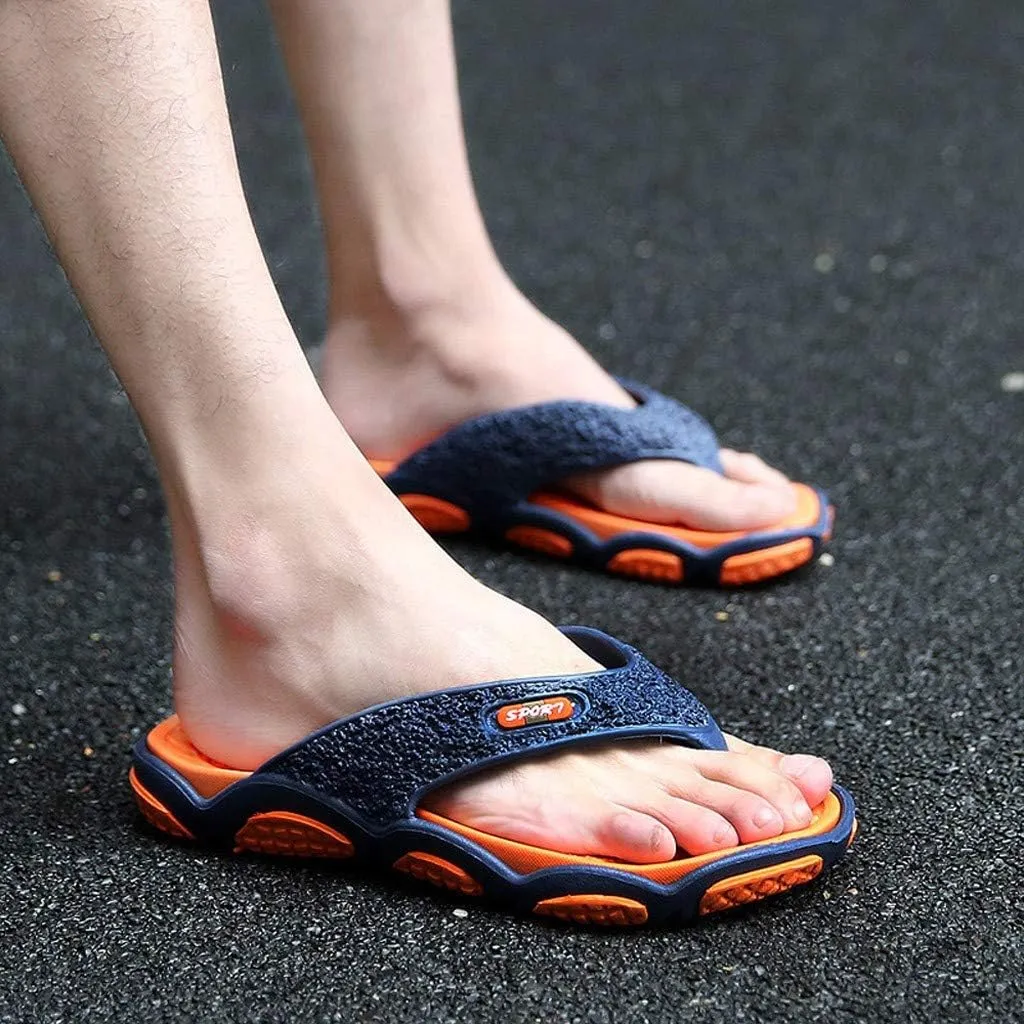 Men's Fashion Spliced Soft Soled Flip Flops for Casual Outdoor Beach Flip Flops Sandal Slippers Locals Slippers Women