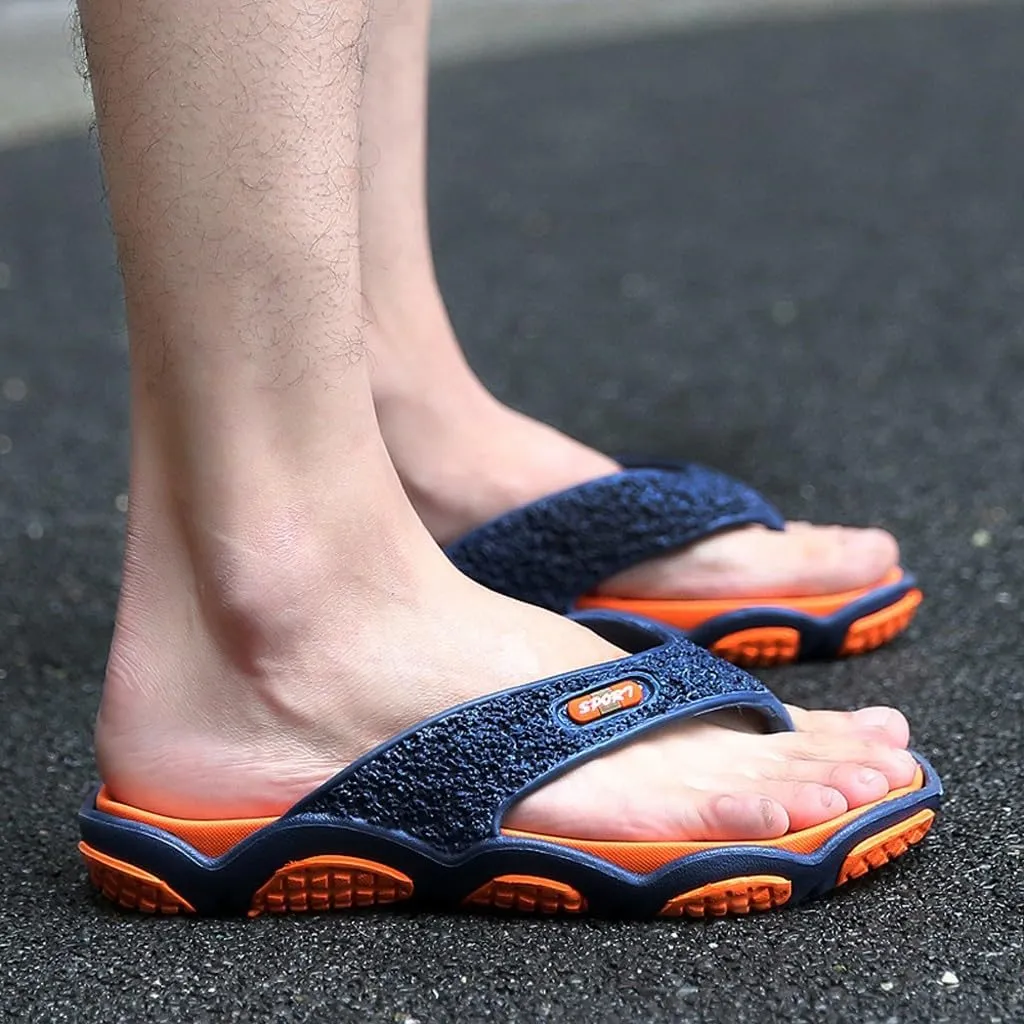 Men's Fashion Spliced Soft Soled Flip Flops for Casual Outdoor Beach Flip Flops Sandal Slippers Locals Slippers Women