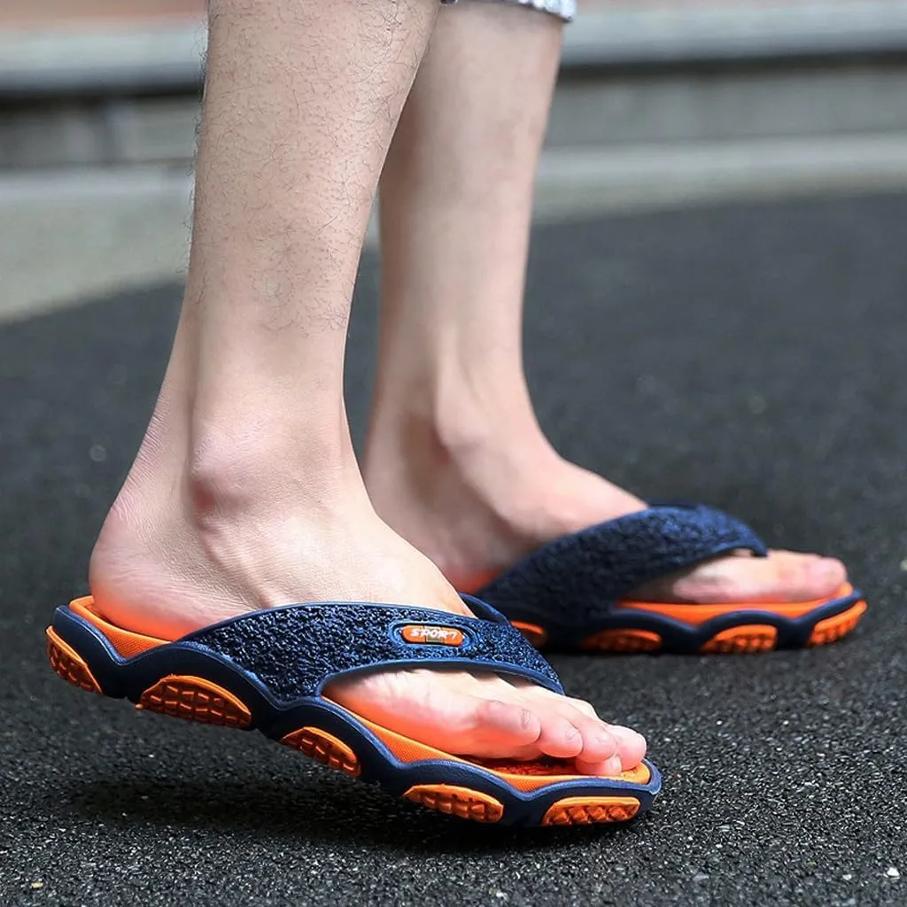 Men's Fashion Spliced Soft Soled Flip Flops for Casual Outdoor Beach Flip Flops Sandal Slippers Locals Slippers Women