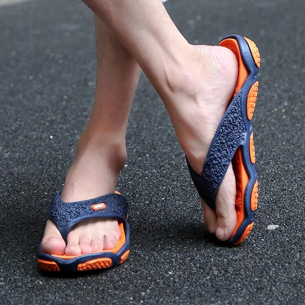 Men's Fashion Spliced Soft Soled Flip Flops for Casual Outdoor Beach Flip Flops Sandal Slippers Locals Slippers Women