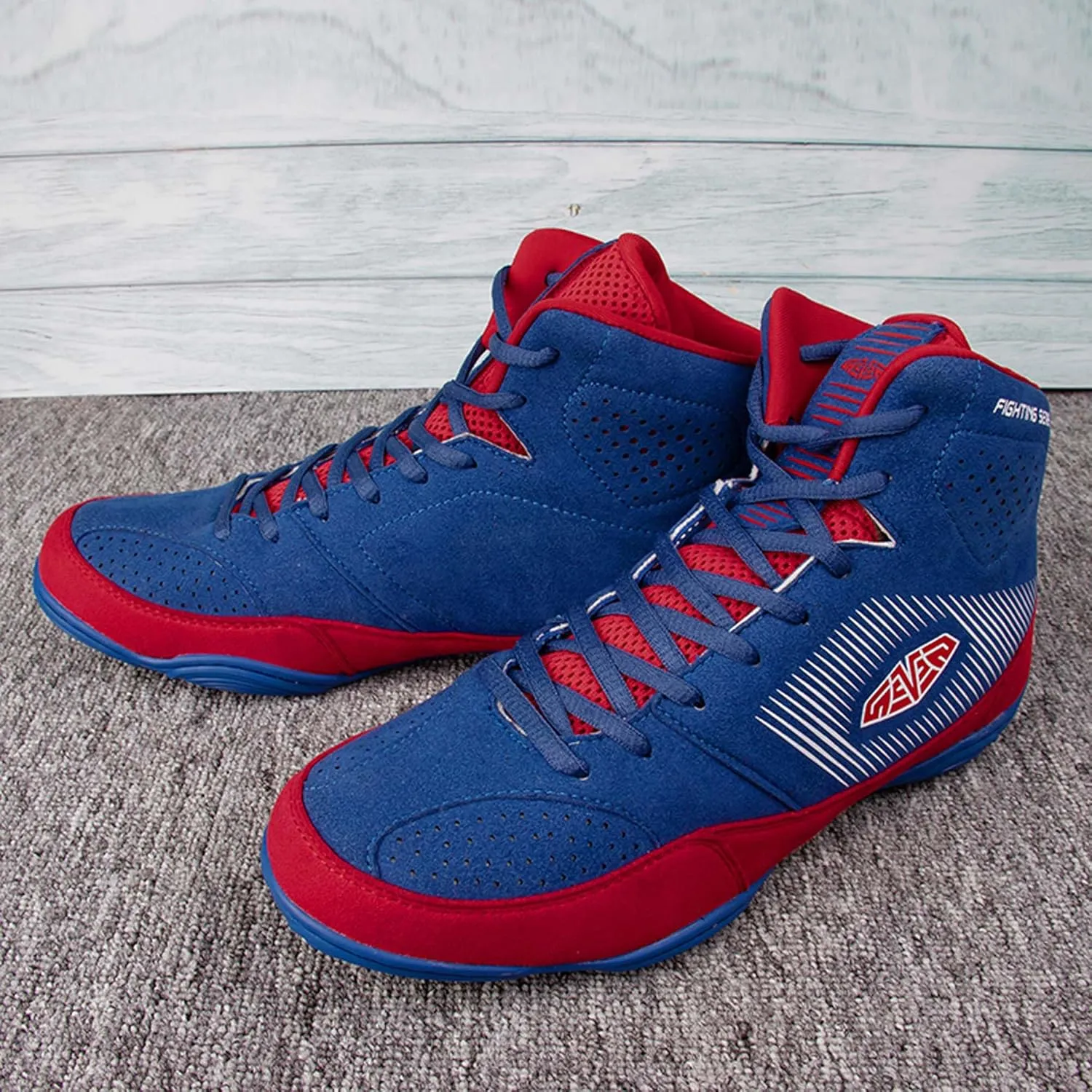 Men's High Top Boxing Boots Indoor Non-Slip Fighting Training Competition Boxing Wrestling Shoes Adult Non-Slip Fitness Sports Training Shoes