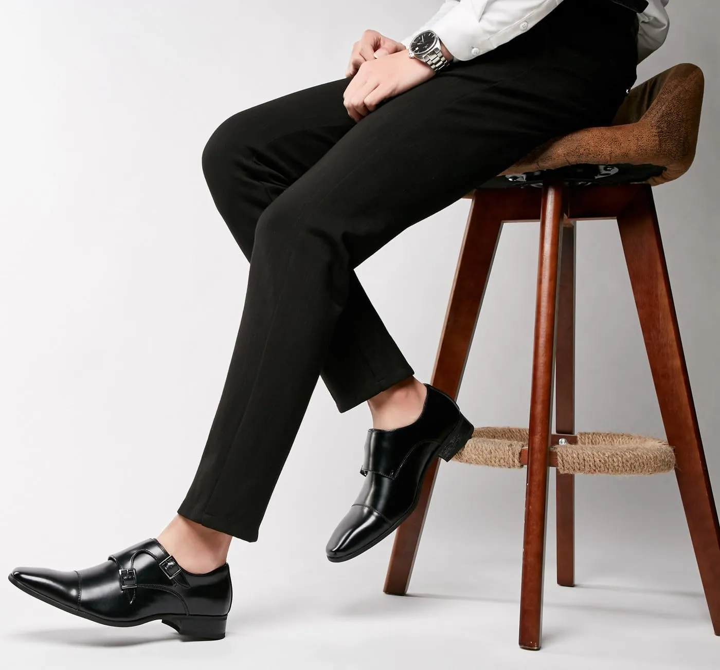 Men's Loafers & Slip-Ons Buckle Monk Strap Loafers Casual Fashion Formal Dress Leather Silp On Loafer Dress Shoes for Men