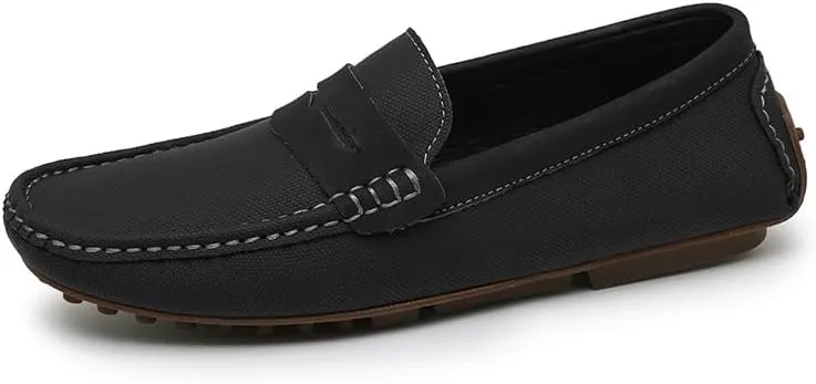 Men's Loafers Shoes Solid Color Leather Penny Driving Loafers Lightweight Comfortable Resistant Prom Walking Slip On