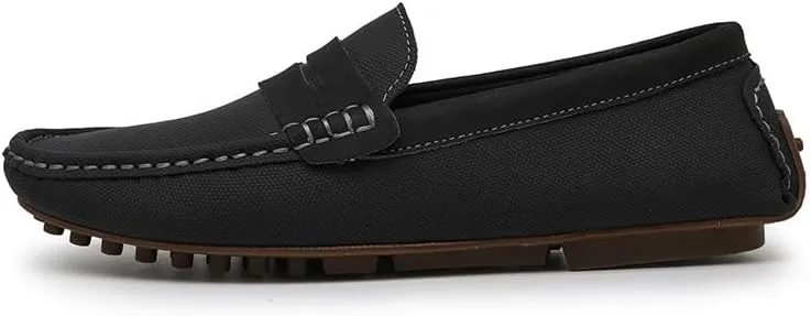 Men's Loafers Shoes Solid Color Leather Penny Driving Loafers Lightweight Comfortable Resistant Prom Walking Slip On