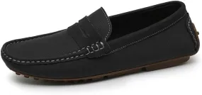 Men's Loafers Shoes Solid Color Leather Penny Driving Loafers Lightweight Comfortable Resistant Prom Walking Slip On