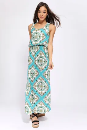 Multi Printed Jersey Bag Over Maxi Dress