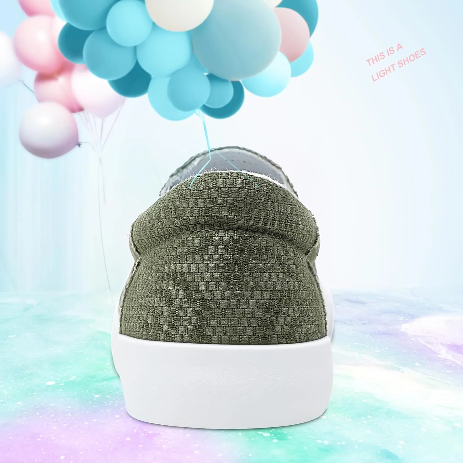 Obtaom Slip On Shoes Canvas Slip On Sneakers Comfy Arch Support Loafers Casual Canvas Fashion Sneaker