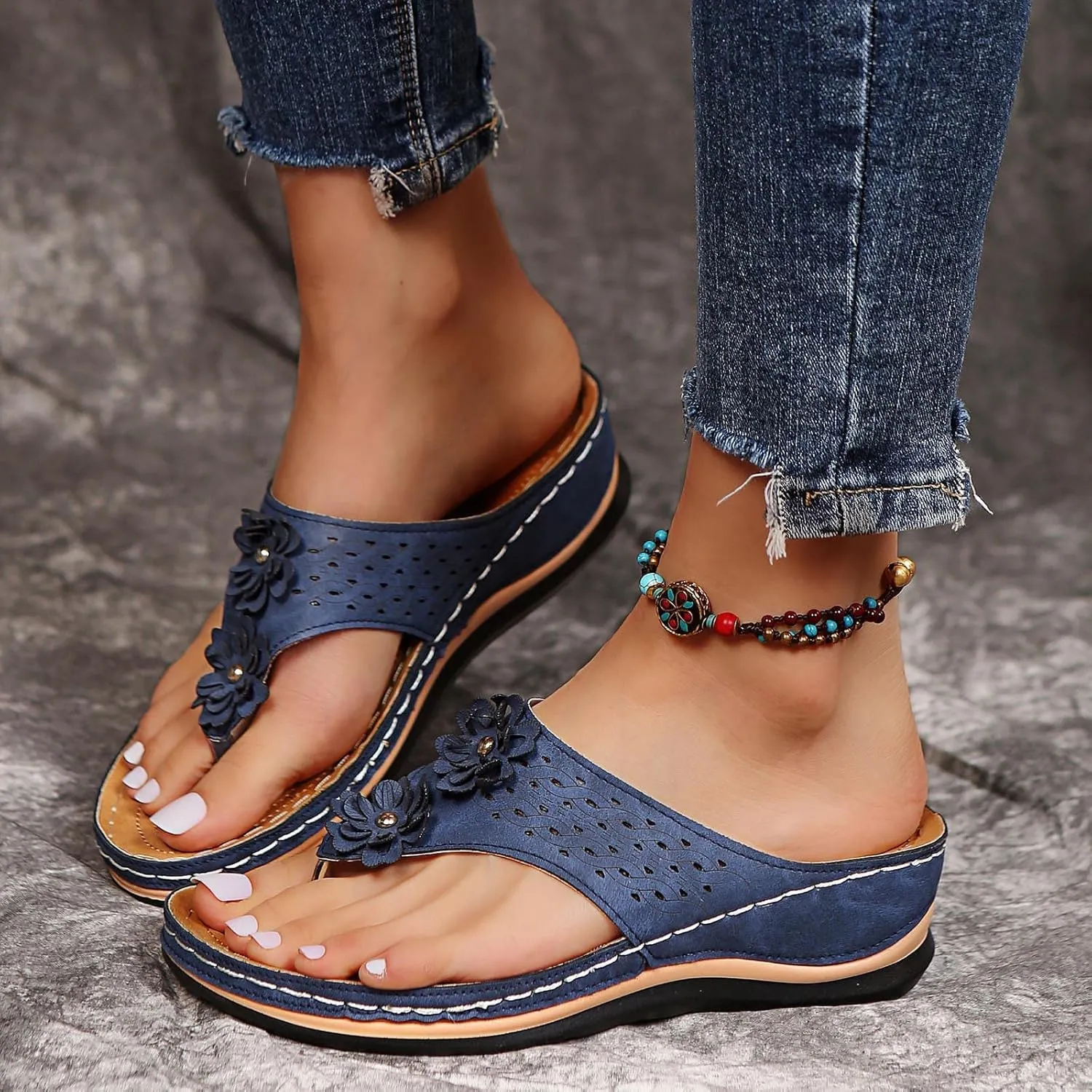 Orthopedic Slipper with Arch Support for Women Washable Orthopedic Women Flats Sandals Womens Summer Shoes with Arch Support Orthotic Womens Dressy Sandals Wide Womens Arch Support Sandals Orthotic