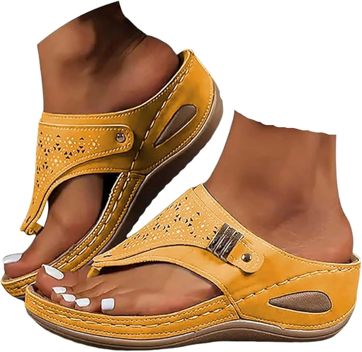 Sandals for Women 2025 Wedges Flip Flops Summer Comfortable Sandal Platform Slides Slip On Beach Sandals