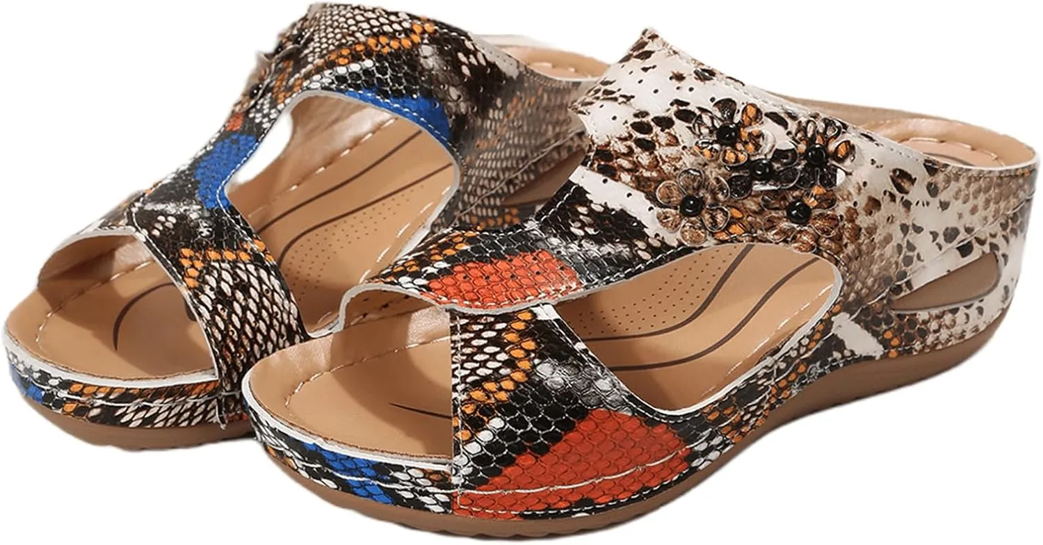Women's Sandals Comfortable Dressy Casual Summer Orthopedic Slippers Flat Heel Beach Orthotic Flip Flops With Arch Support