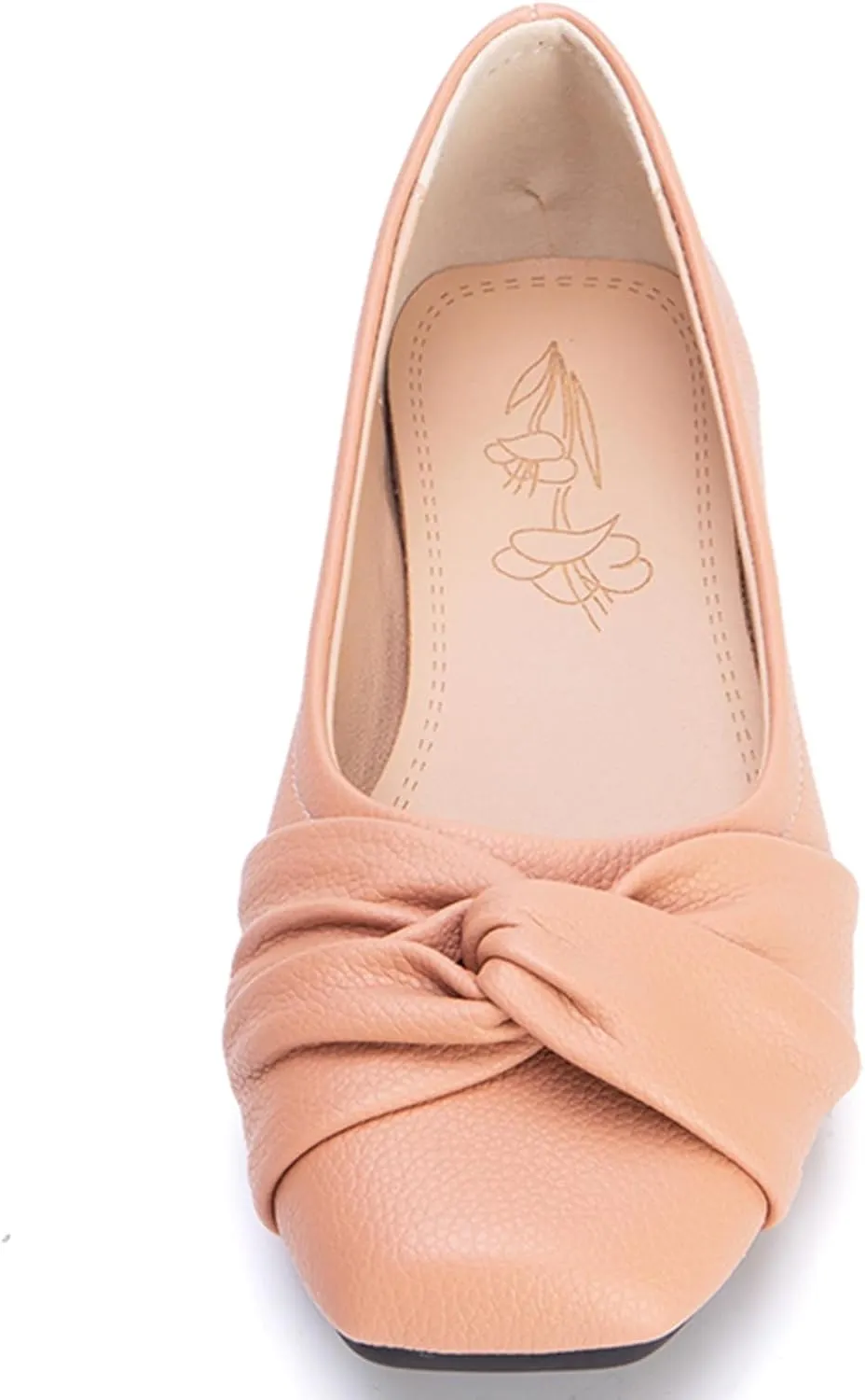 Women's Square Toe Flat Heel Loafers Slip-on Dress Shoes with Bows